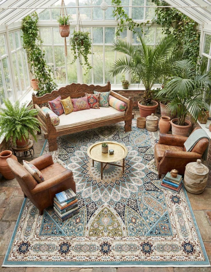 Detail image of 10' x 14' Nain Design Rug