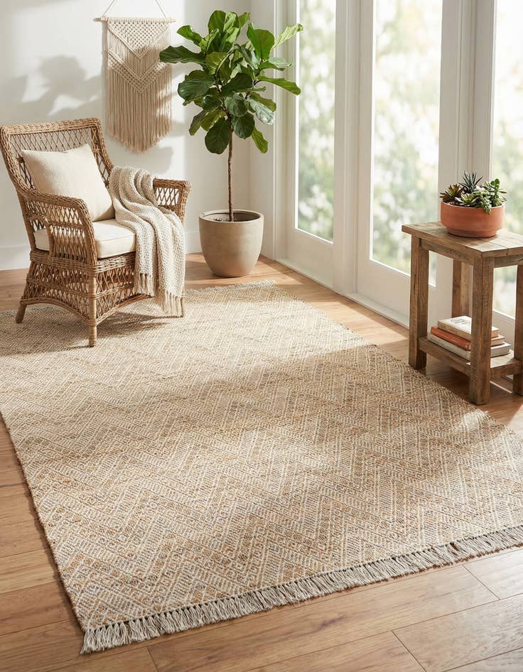 Detail image of 7' 10 x 10'  Hand Braided Jute Rug