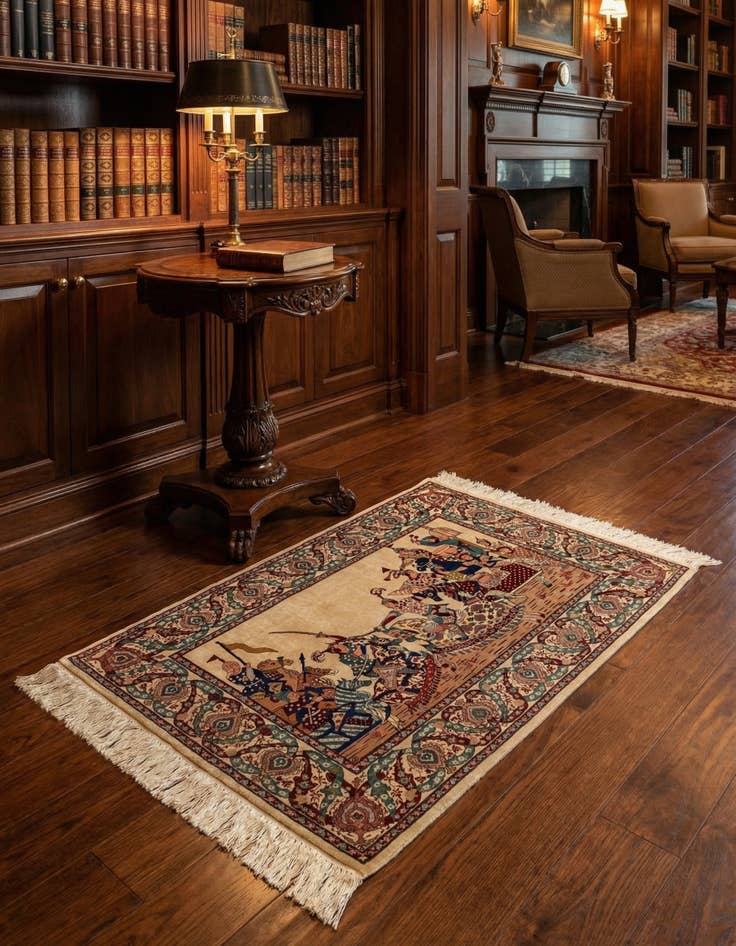 Detail image of 2' 2 x 3' 1 Hereke Silk Rug