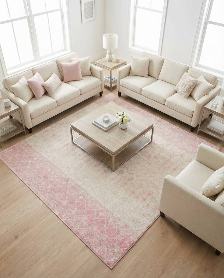 Detail image of 7' 10 x 7' 10 Moroccan Trellis Square Rug