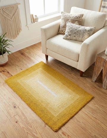 Yellow Gold Ombre Wool Rug