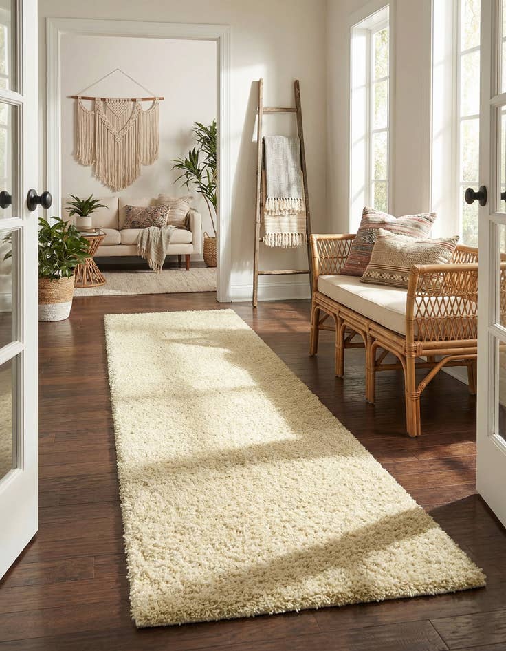 Detail image of 2' 7 x 12' Solid Shag Runner Rug