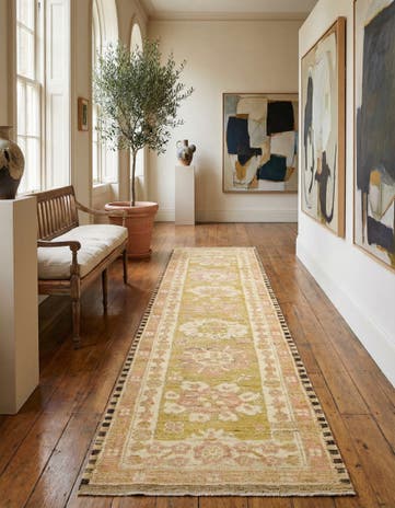 2' 8 x 10' 2 Hand Knotted Oushak Wool Runner Rug