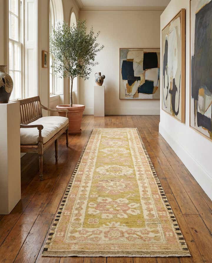 2' 8 x 10' 2 Hand Knotted Oushak Wool Runner Rug