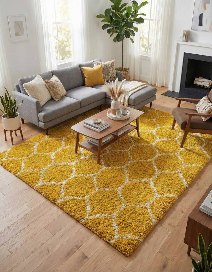 Detail image of 10' x 10' Trellis Shag Square Rug