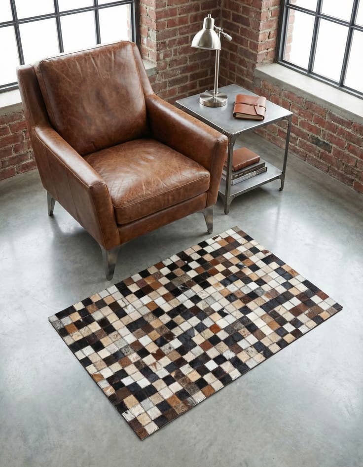 Detail image of 2' x 3' 1 Cowhide Leather Rug