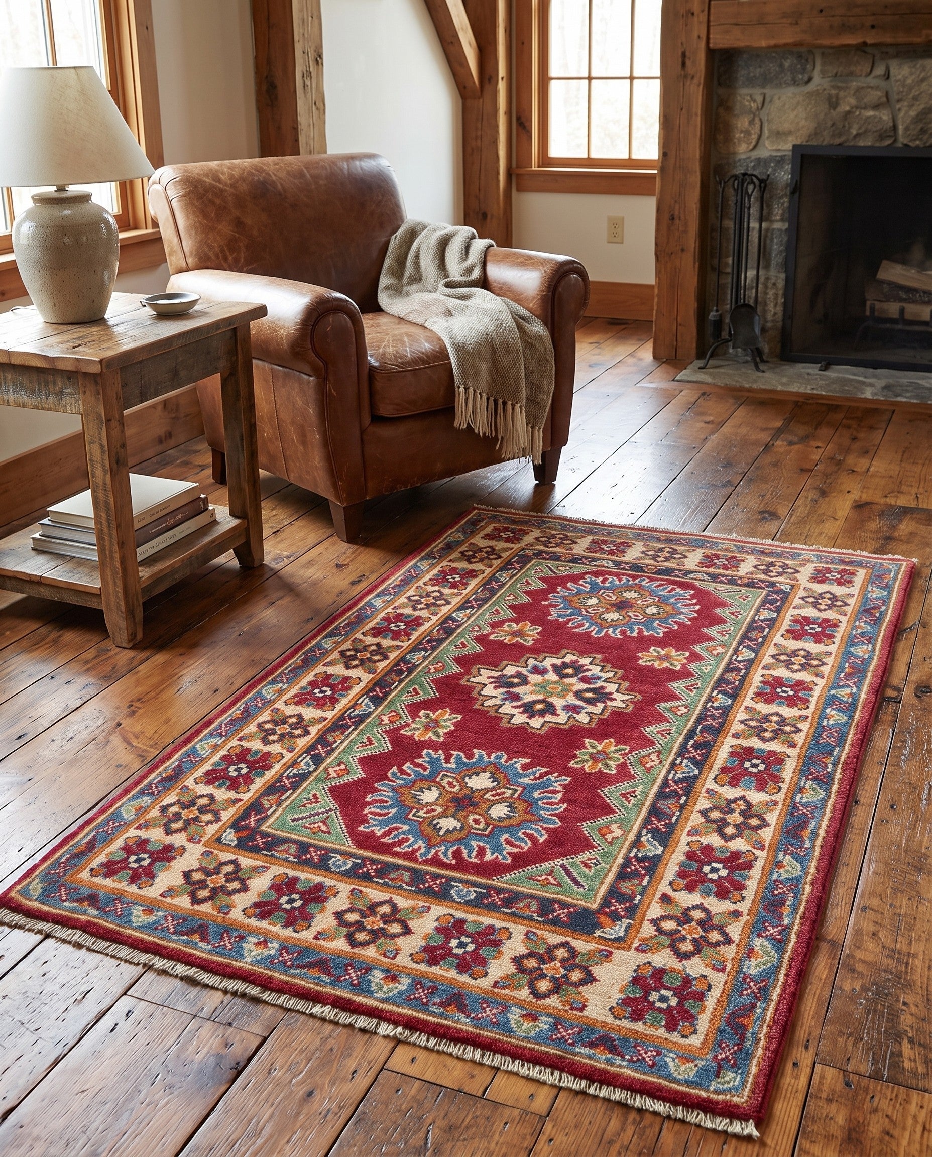 Detail image 3 of 10: 2' 6 x 4' 4 Hand Knotted Kazak Rug