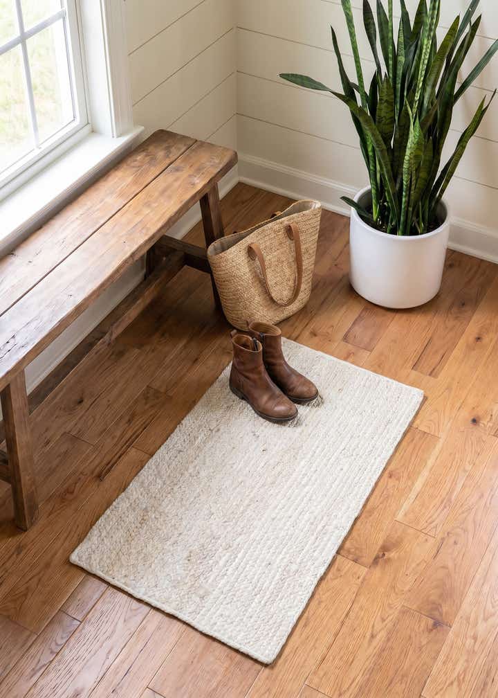 1' 8 x 3' 3 Handmade Braided Jute Rug