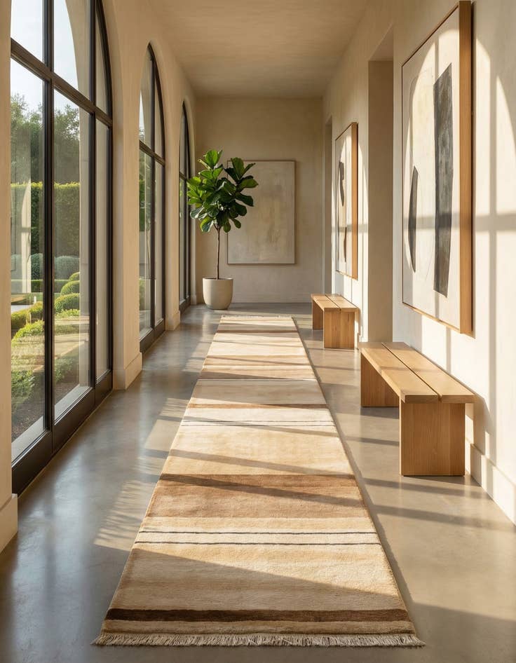 Detail image of 2' 7 x 13' 1 Hand Knotted Darya Wool Runner Rug