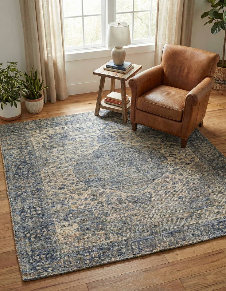 Detail image of 7' 10 x 7' 10  Hand Woven Chenille Jute Square Rug