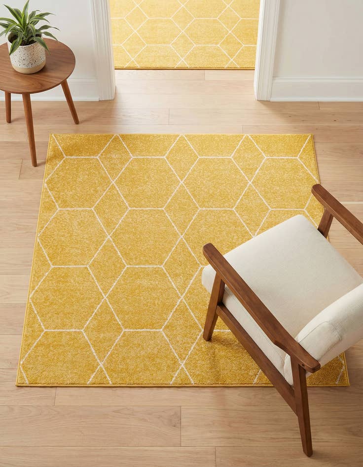 Detail image of  3' x 3' Lattice Frieze Square Rug