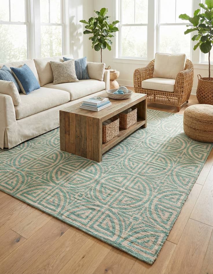 Detail image of 9' x 12' Hand Woven Chenille Jute Rug