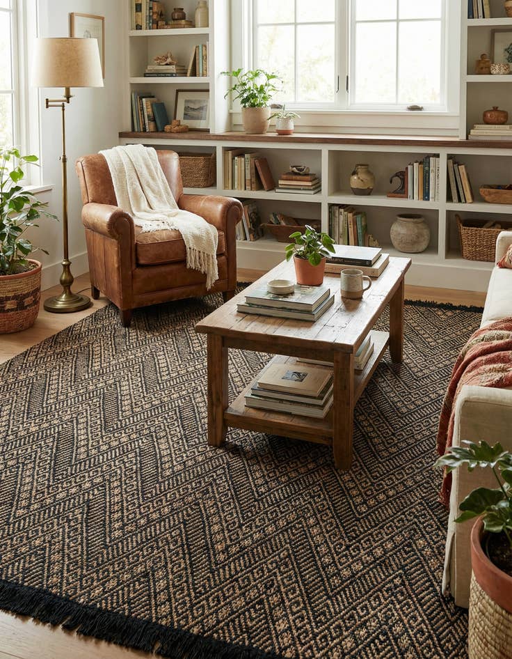 Detail image of 7' 10 x 7' 10  Hand Braided Jute Square Rug