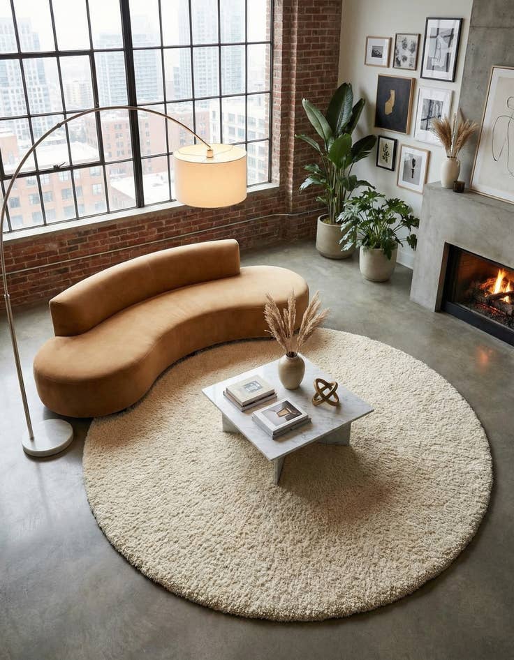 Detail image of 7' 10 x 7' 10 Haka Deluxe Shag Round Rug