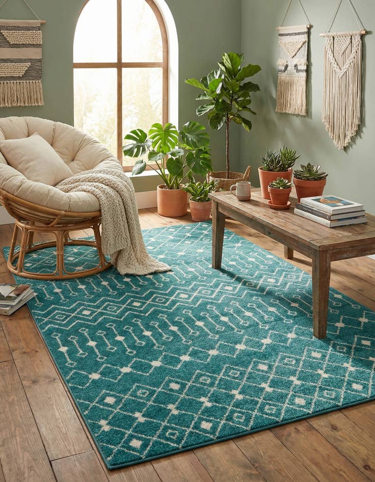 Detail image of 6' x 9' Moroccan Trellis Rug