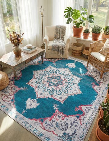 7' 10 x 7' 10 Washable Francesca Square Rug
