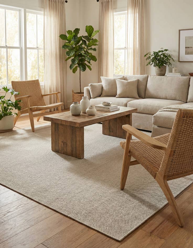 Detail image of 10' x 10'  Washable Solid Indoor / Outdoor Square Rug