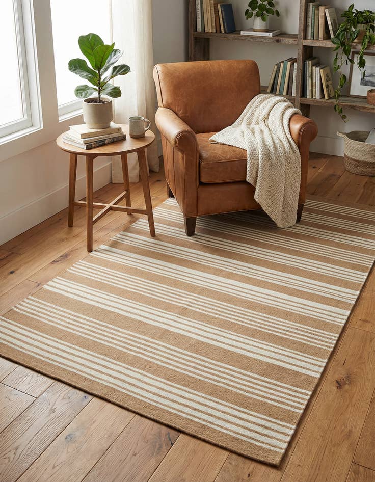 Detail image of 4' 1 x 6' 1 Jill Zarin Striped Wool Rug