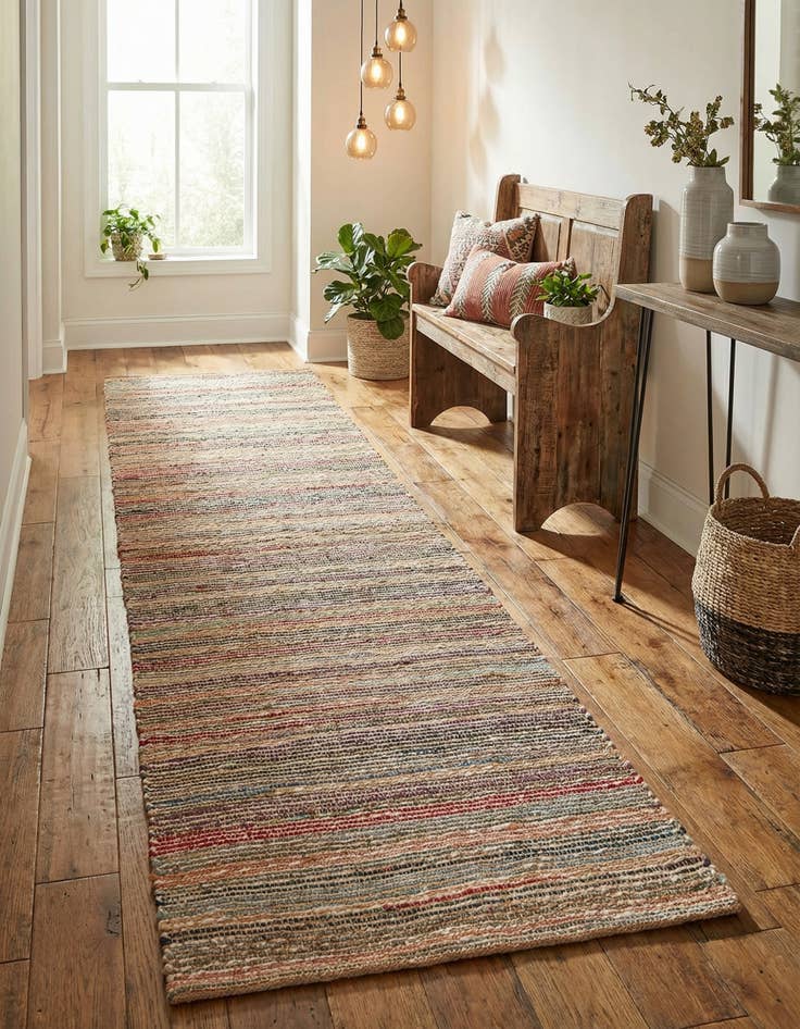 Detail image of 2' 7 x 10' Hand Woven Chunky Jute Runner Rug