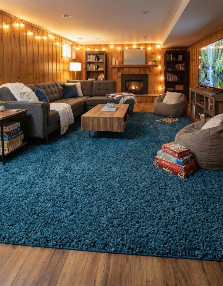 Detail image of 9' 10 x 14' Comfort Solid Shag Rug