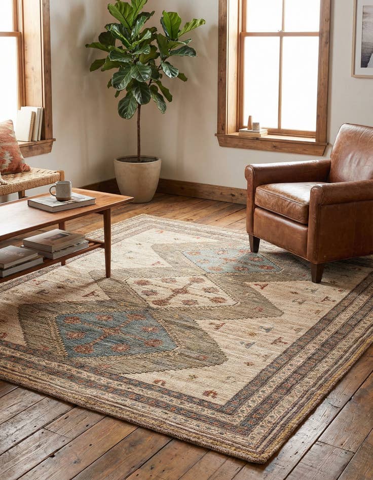 Detail image of 7' 10 x 7' 10  Hand Woven Chenille Jute Square Rug