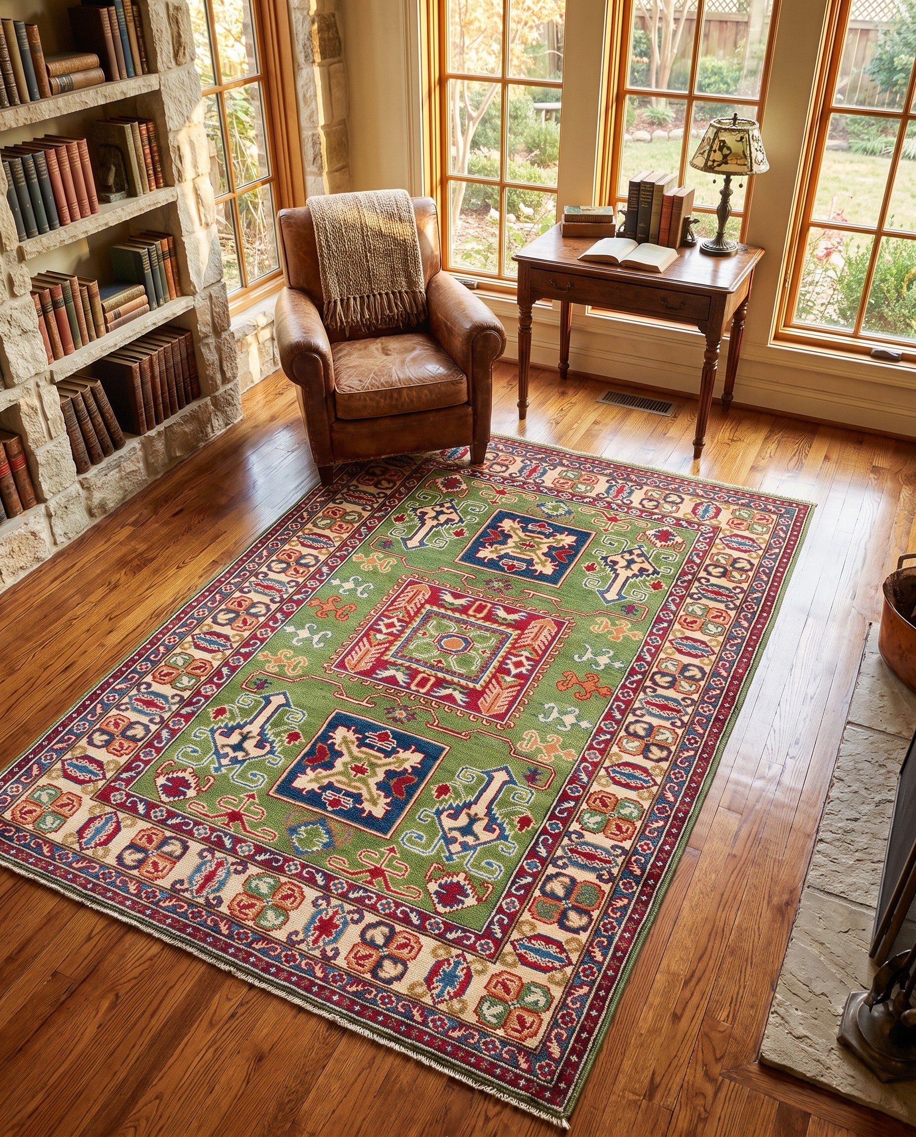 Detail image 3 of 10: 3' 11 x 6' 2 Hand Knotted Kazak Rug
