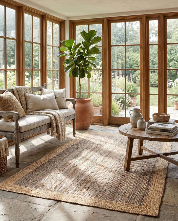 6' 1 x 9' Handmade Braided Jute Rug