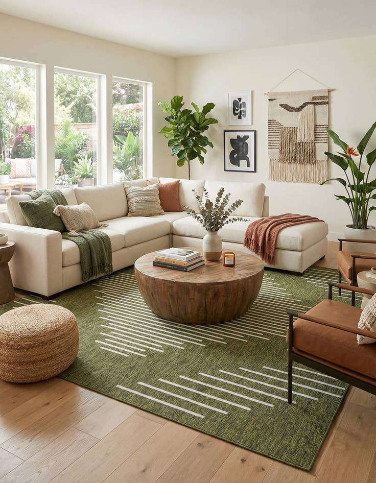 Detail image of 13' x 13' Washable Modern Indoor / Outdoor Square Rug