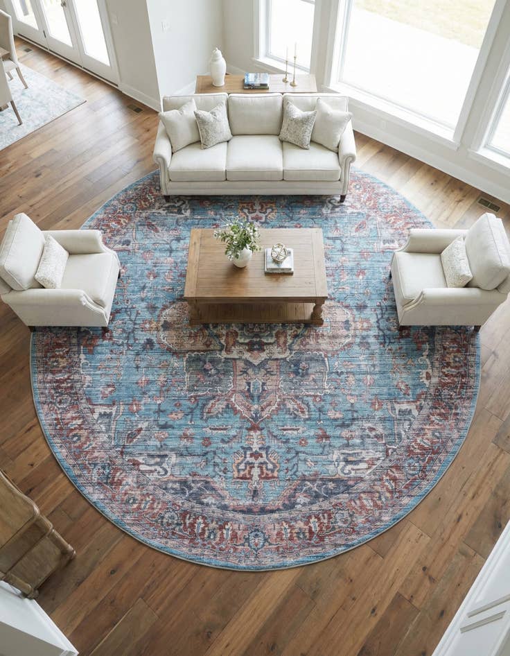 Detail image of 10' 6 x 10' 6 Washable Maahru Round Rug