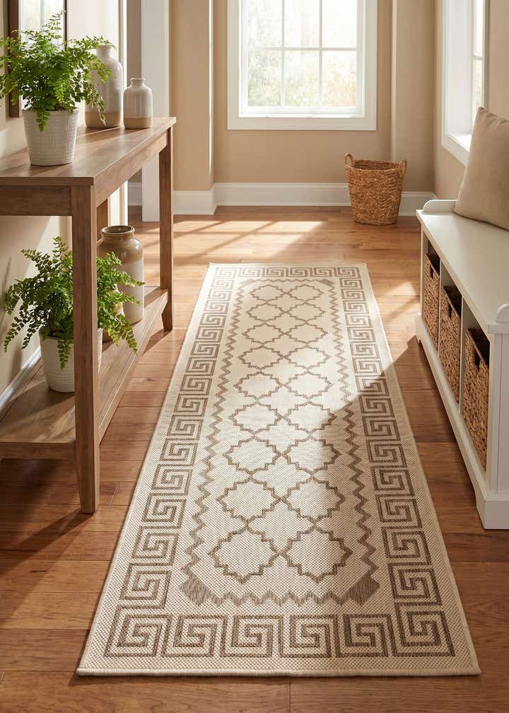 2' 2 x 6' Easy-Clean Trellis Indoor / Outdoor Runner Rug