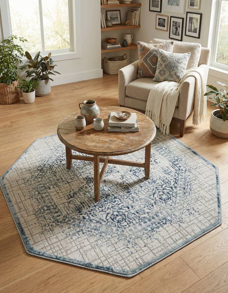 Detail image of 4' x 4' Chesterfield Octagon Rug