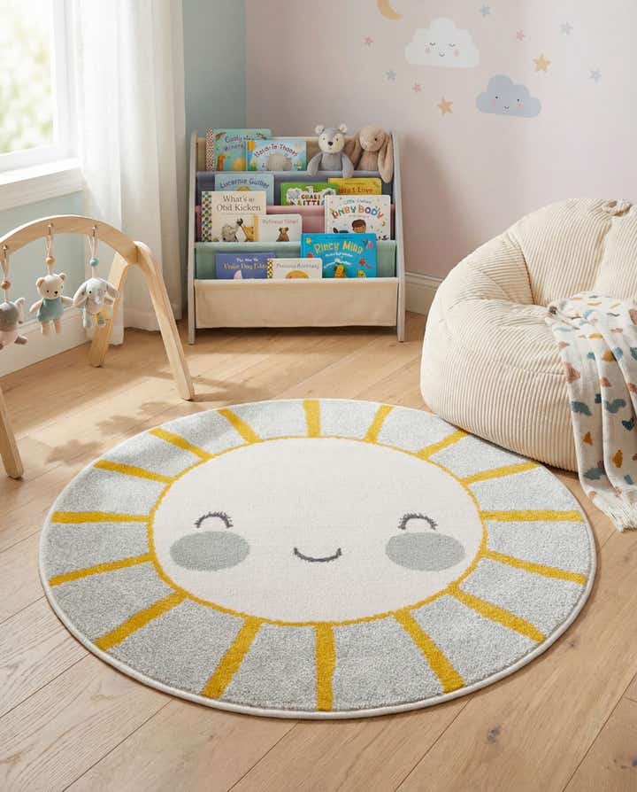 100cm x 100cm Sun Whimsy Kids Tapis Rond