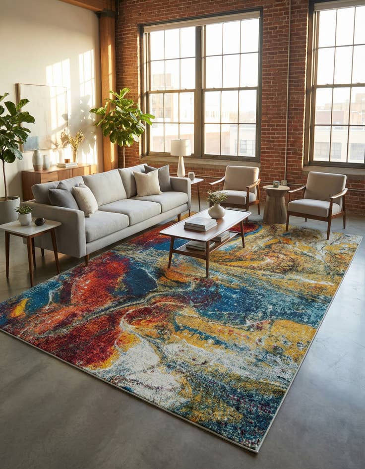 Detail image of 9' x 12'  Washable Haerfest Rug