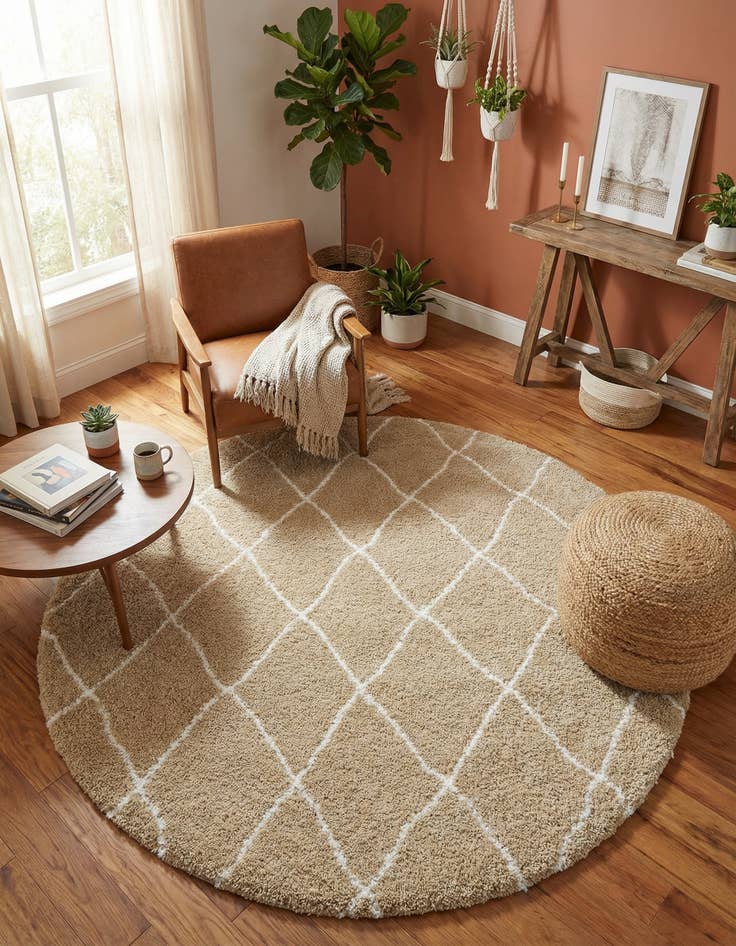 Detail image of 8' x 8' Marrakesh Shag Round Rug