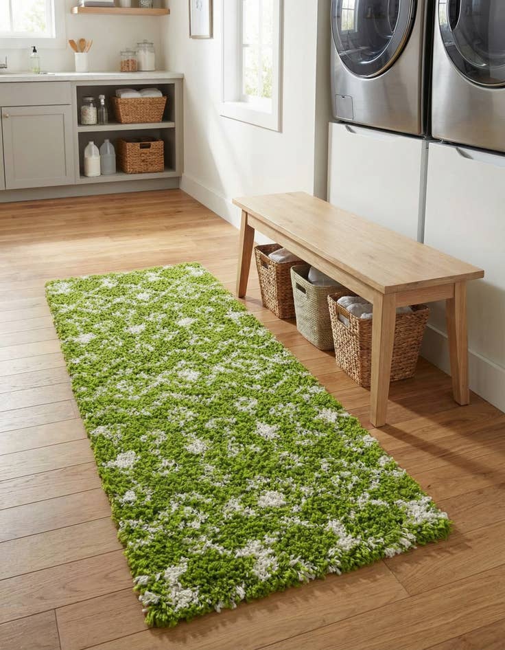 Detail image of 2' x 5' Moroccan Trellis Shag Runner Rug