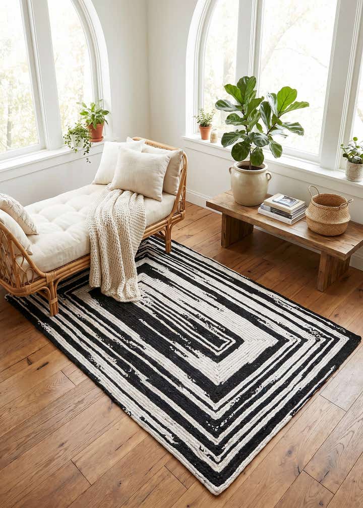 5' 1 x 8' Handmade Braided Chindi Rug