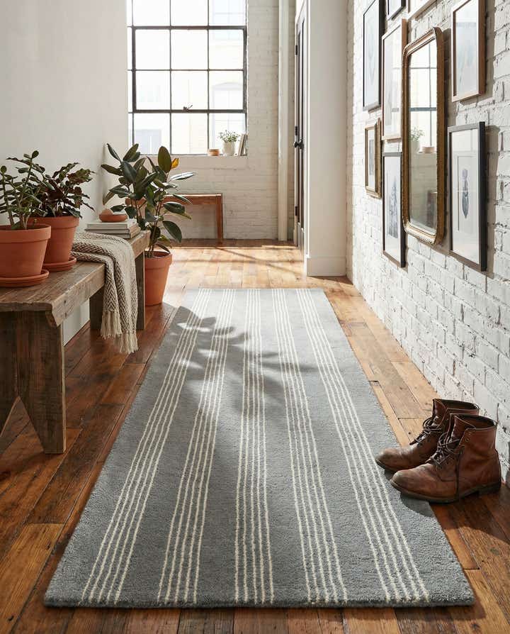 2' x 6' 1 Jill Zarin Striped Wool Runner Rug