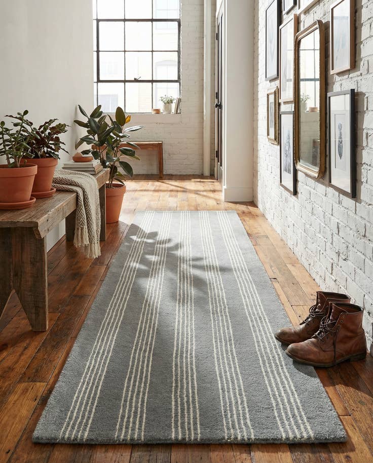 Detail image of 2' x 6' 1 Jill Zarin Striped Wool Runner Rug