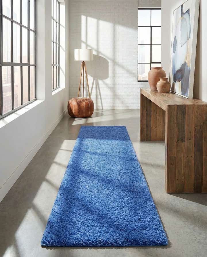 2' 7 x 14' Solid Shag Runner Rug