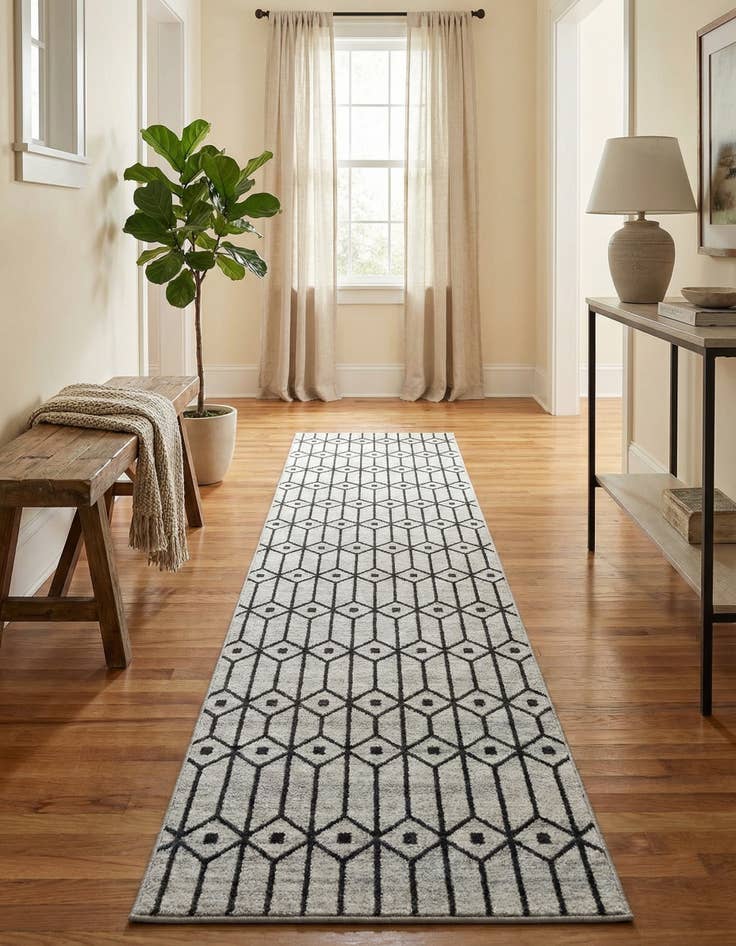 Detail image of 2' 7 x 16' 5 Lattice Trellis Runner Rug