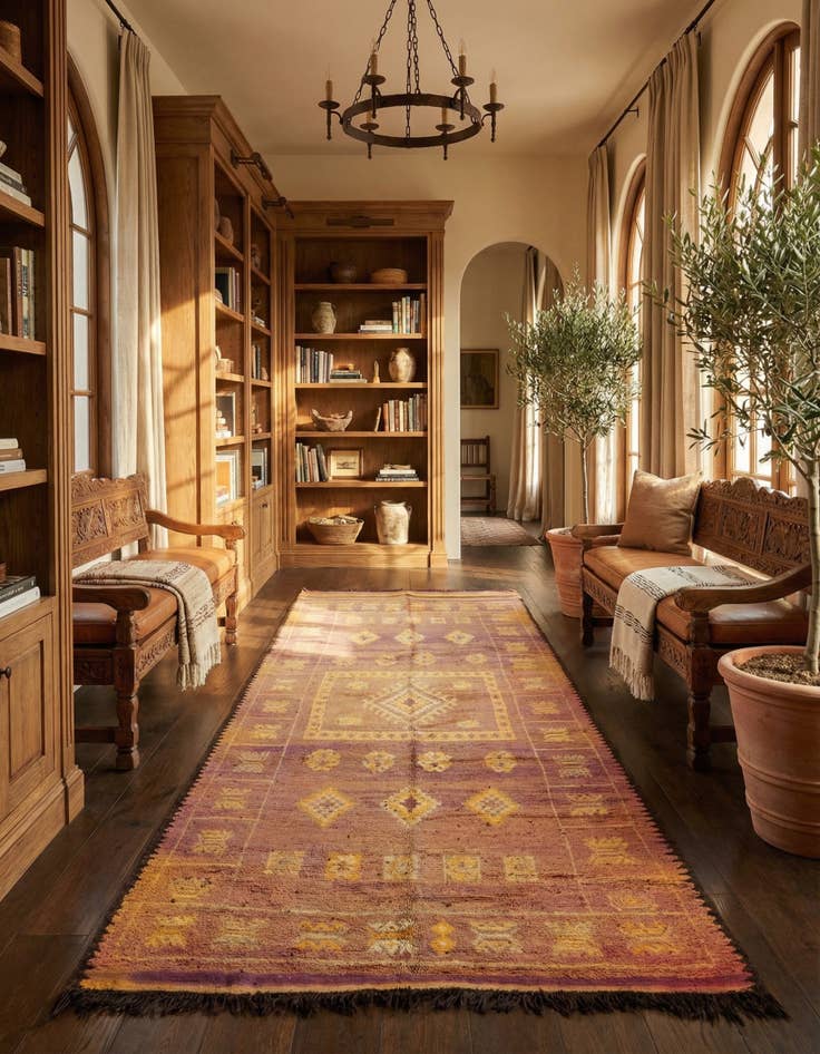 Detail image of 6' 3 x 15' 3 Hand Knotted Moroccan Wool Runner Rug