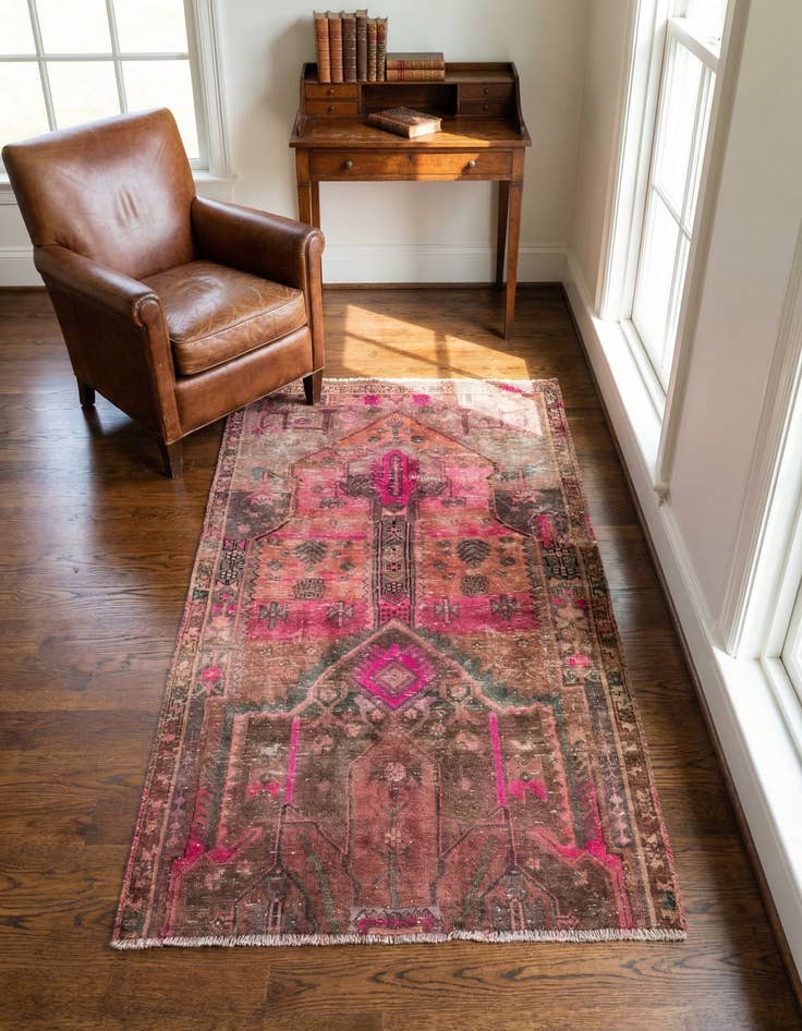 Detail image of 3' 3 x 5' 2 Hand Knotted Ultra Vintage Persian Wool Rug