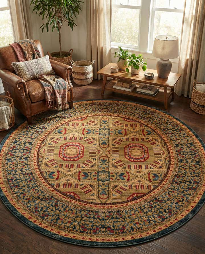 245cm x 245cm Mamluk Alfombra redondo