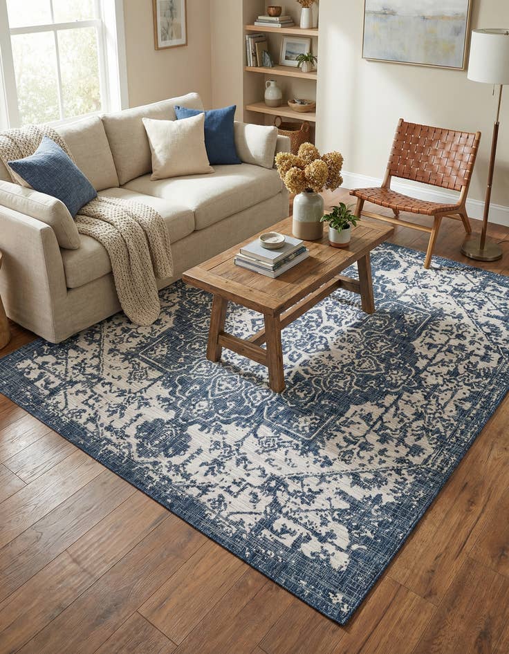 Detail image of 7' 10 x 7' 10 Washable Jill Zarin Dubai Indoor / Outdoor Square Rug