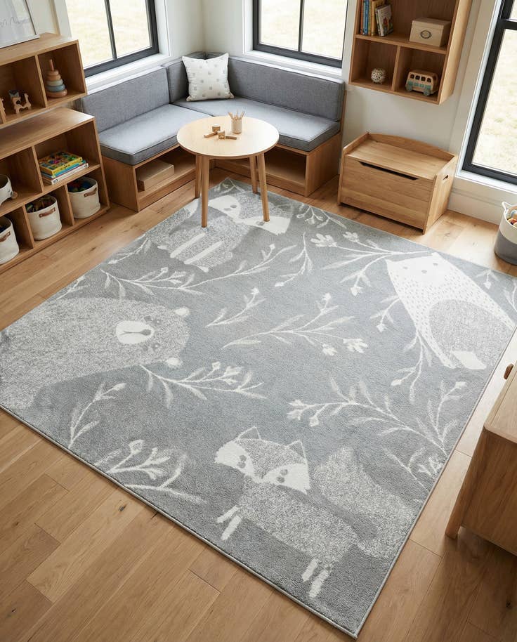 Detail image of 7' 10 x 7' 10 Whimsy Kids Square Rug