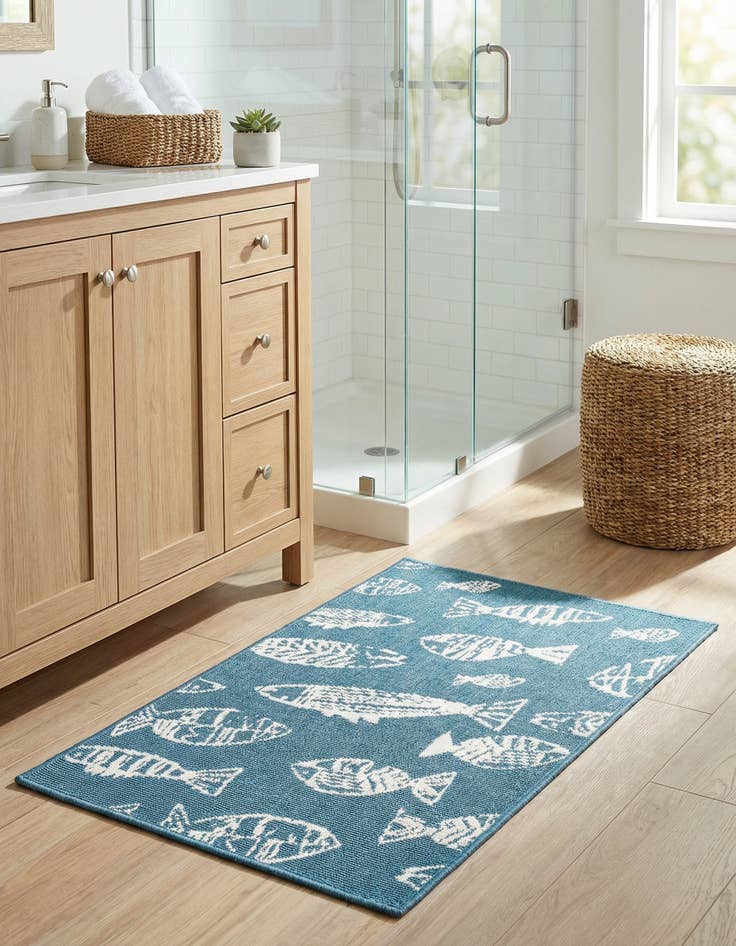 Detail image of 2' x 3' Washable Coastal Indoor / Outdoor Rug