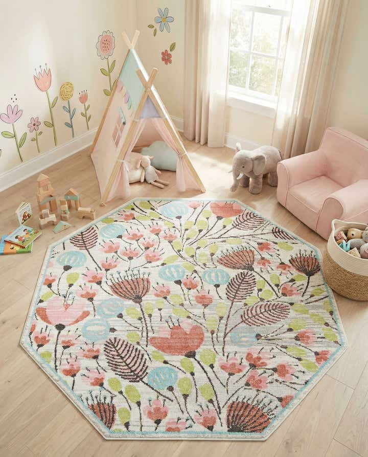 7' 10 x 7' 10 Whimsy Kids Octagon Rug