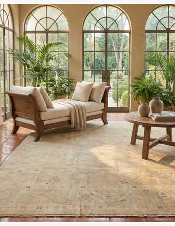 8' 6 x 9' 9 Hand Knotted Oushak Wool Rug