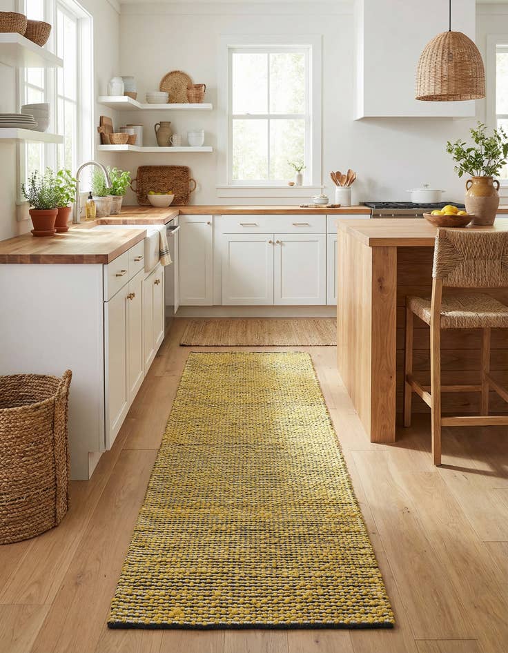 Detail image of 2' 7 x 10'  Hand Woven Seaside Pearl Jute Runner Rug