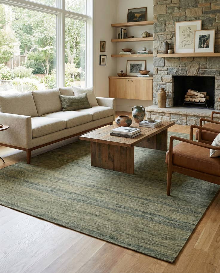 Detail image of 6' 9 x 9' 3 Hand Woven Kilim Modern Wool Rug